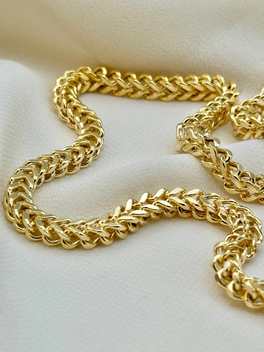 14k Solid Gold Franco Chain Diamond Cut,4.40mm,20",21.5",Gold Franco chain, Trending Gold chain,14k real Gold, for Him,for her,Birthday gift