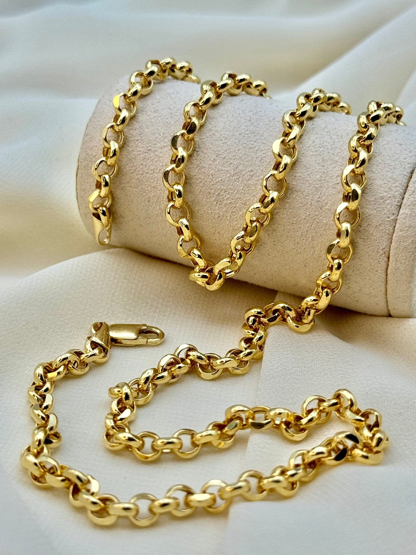 14k solid Gold Rolo Chain, 4.75mm, 14k Gold Rolo Chain , Gold Rolo Chain, Rolo Chain, Rolo Necklace, Birthday Gift , Anniversary Gift .