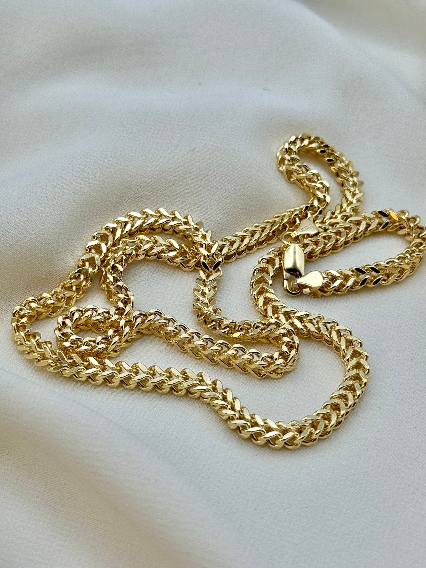 14k Solid Gold Franco Chain Diamond Cut,4.40mm,20",21.5",Gold Franco chain, Trending Gold chain,14k real Gold, for Him,for her,Birthday gift