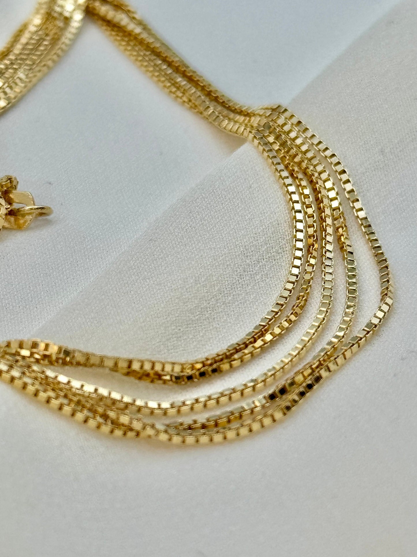 18K Solid Yellow Gold Box Chain Necklace 19.5" inches , Real Gold Chain, Box Link Chain, Box Chain Gold, Women, Men, Birthday Gift , Gift .