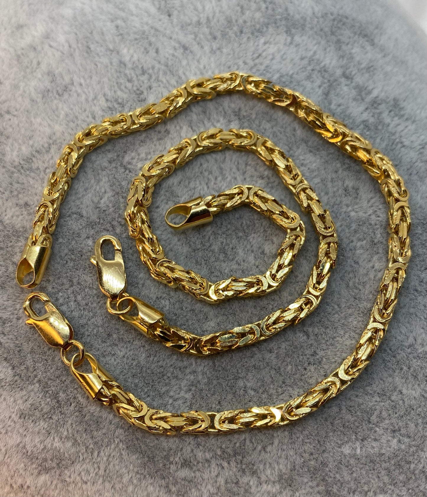 14K Real Gold Byzantine Bracelet, 8", 7.5", 7", 2.80mm, Thickness-/Real 14k King Bracelet, Birthday Gift, Anniversary Gift, byzantine chain.