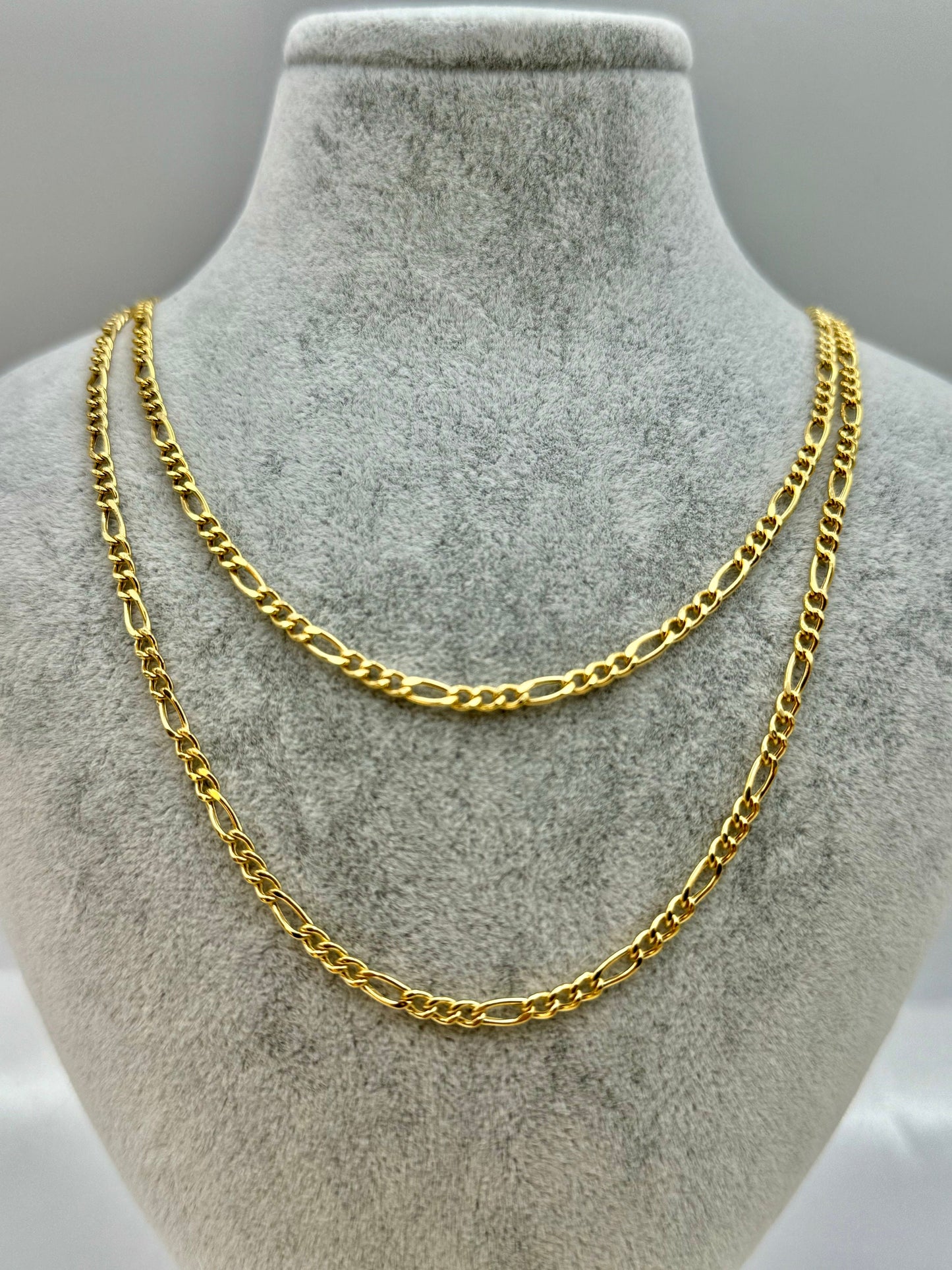 18k Solid Gold Figaro Chain Necklace 4 MM , Figaro Gold chain, 18k Real gold Figaro chain, gold chain ,For Her ,For Him , Birthday Gift.