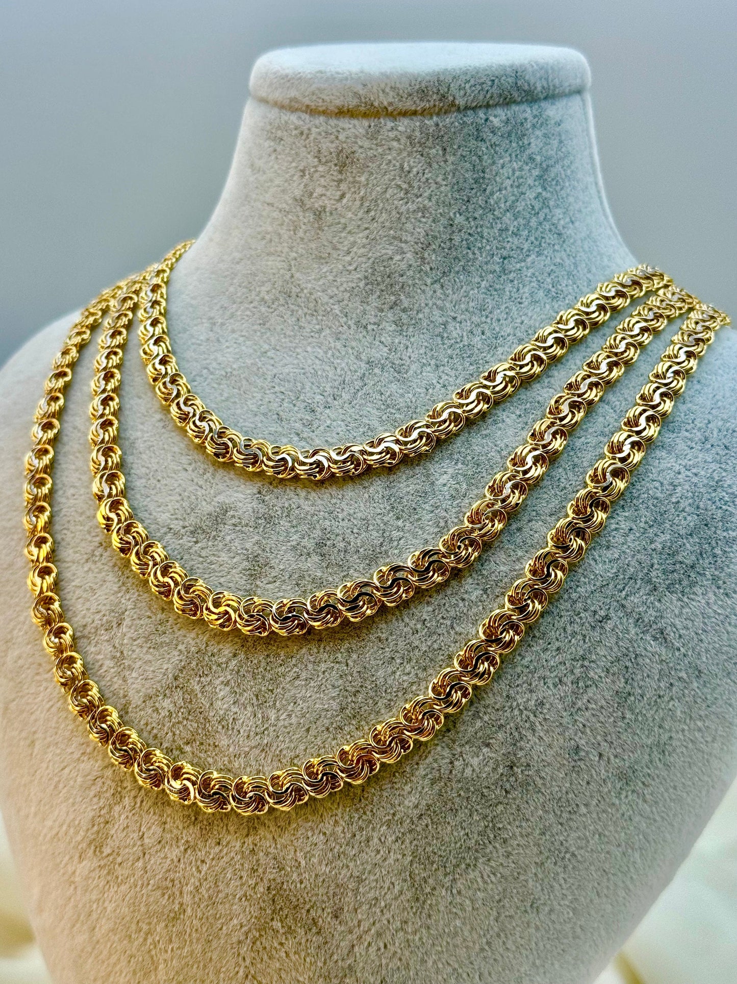 18k Solid Gold Cable chain and bracelet , 19.5" inches,5.70 MM ,Real Gold chain, Cable Gold Chain ,Birthday Gift ,everyday chain.