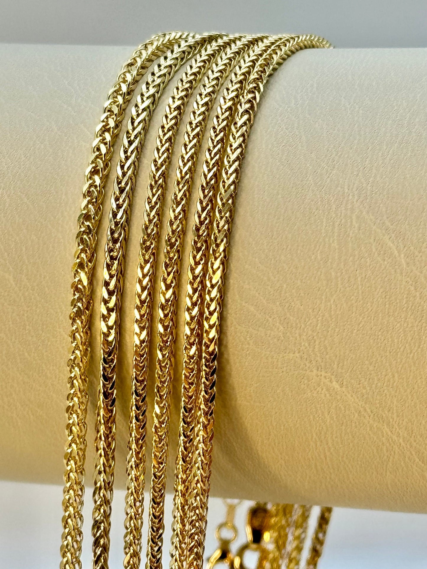 18k Real Gold Franco Chain,2.5 MM,foxtail necklace,Franco foxtail chain,Trending gold chain,Anniversary Gift,Birthday Gift ,For Her, For Him