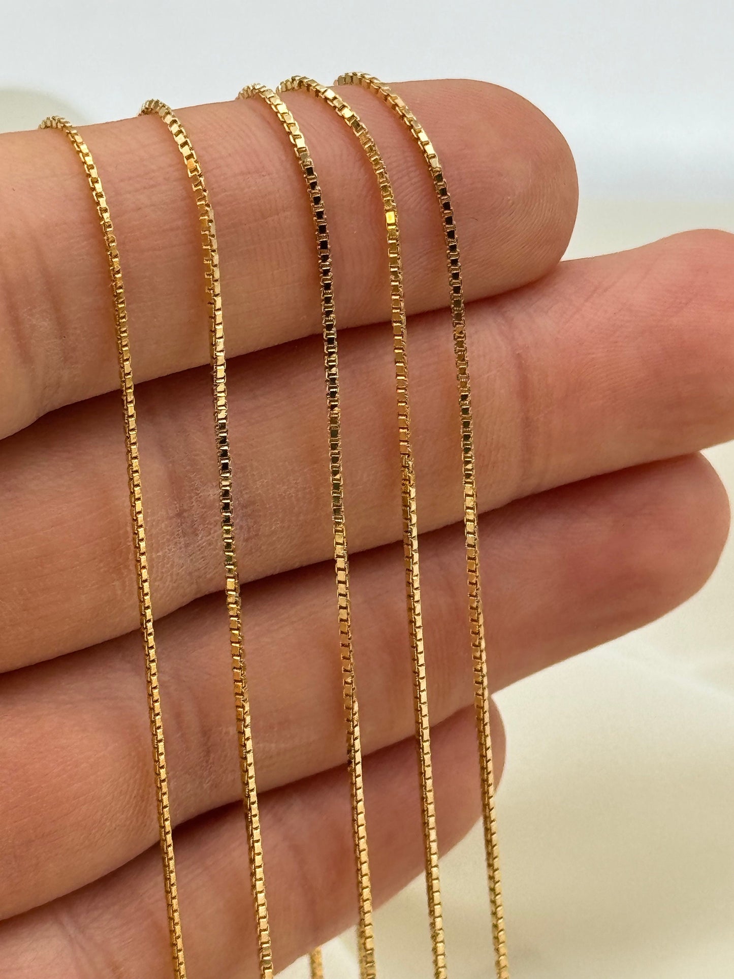 18K Solid Yellow Gold Box Chain Necklace 19.5" inches , Real Gold Chain, Box Link Chain, Box Chain Gold, Women, Men, Birthday Gift , Gift .