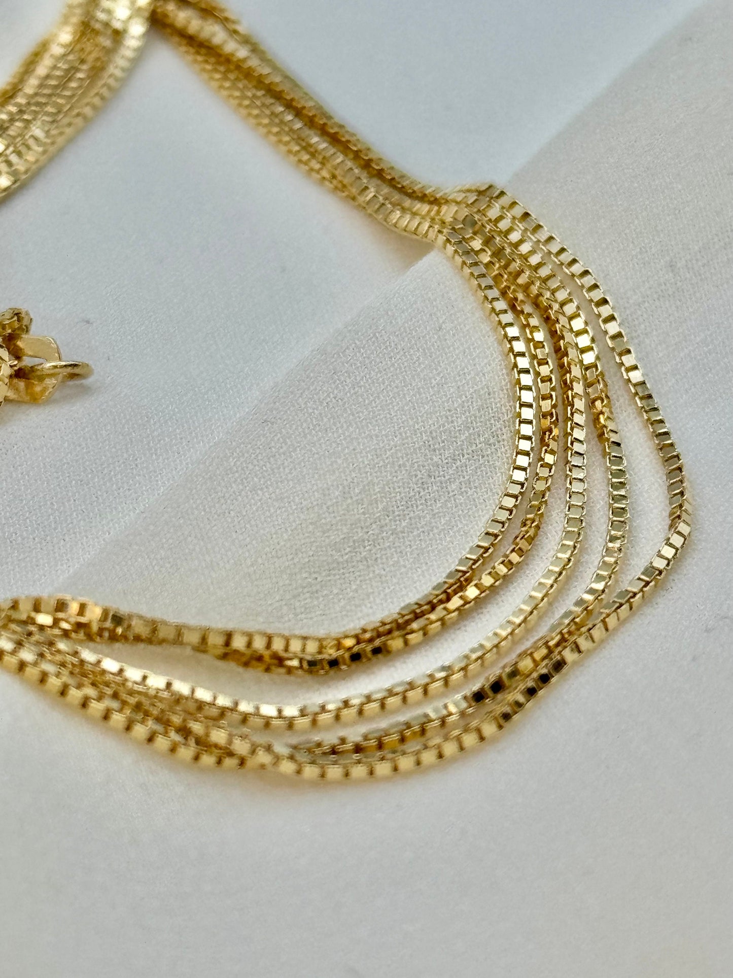 18K Solid Gold Box Chain Necklace 19.5" inches , Real Gold Chain, Box Link Chain, Box Chain Gold, Women, Men, Birthday Gift , Gift .