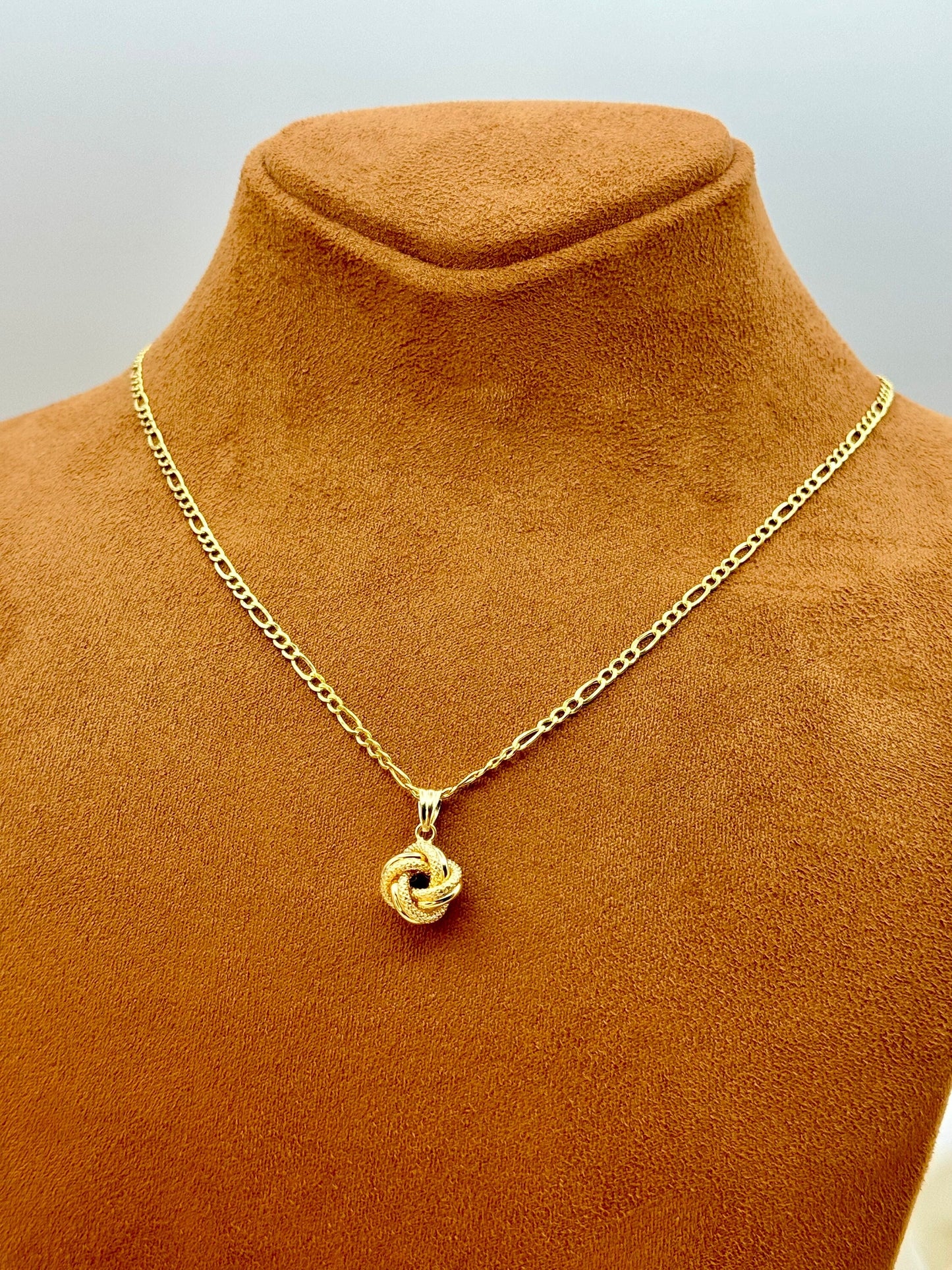 18k Gold Love Knot Necklace, 19.5",2.5mm, Handmade Jewelry Gift, love knot ,Real 18k gold ,For Her, Birthday Gift, anniversary Gift .