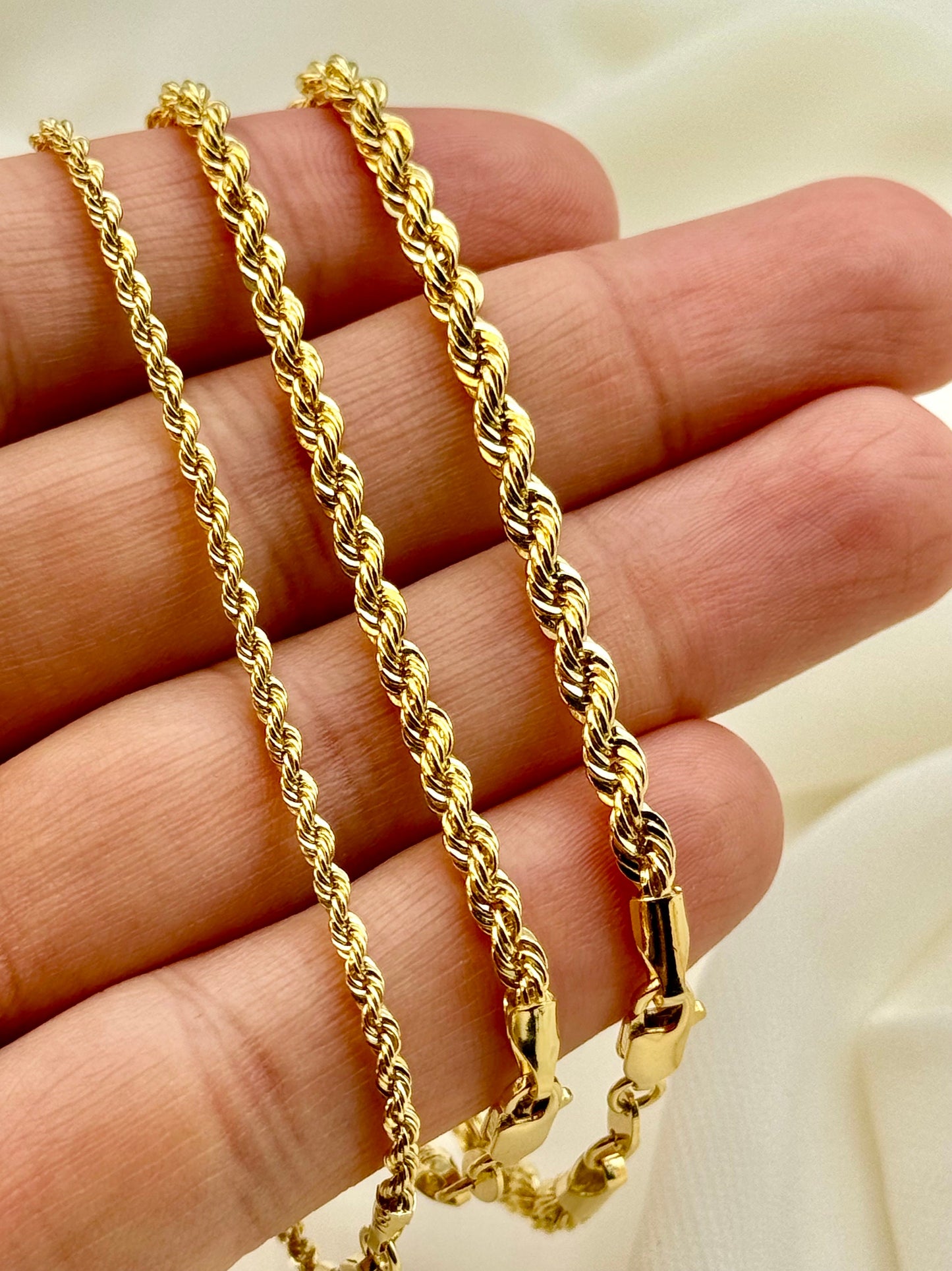 18K Real Gold Rope Chain Bracelet - Yellow 18K Rope Bracelet ,  Twisted  Bracelet for Men & Women - Pure 18k Gold- 7.5"  - Birthday Gift!