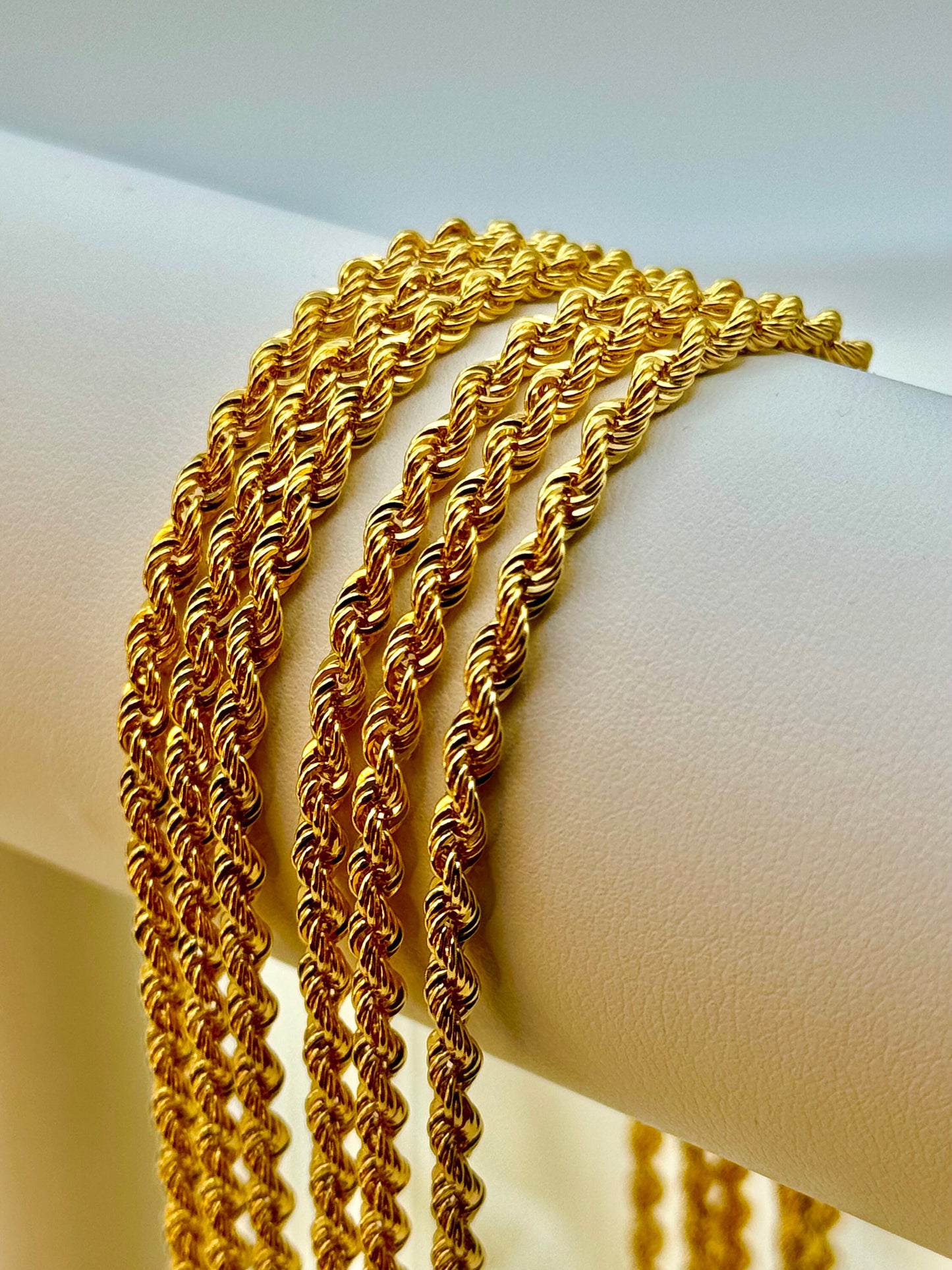 18k Real Gold Rope Necklace 3mm,18k solid gold rope chain , Gold rope,18k rope chain,18k rope chain necklace, 18k rope, best friend gift.