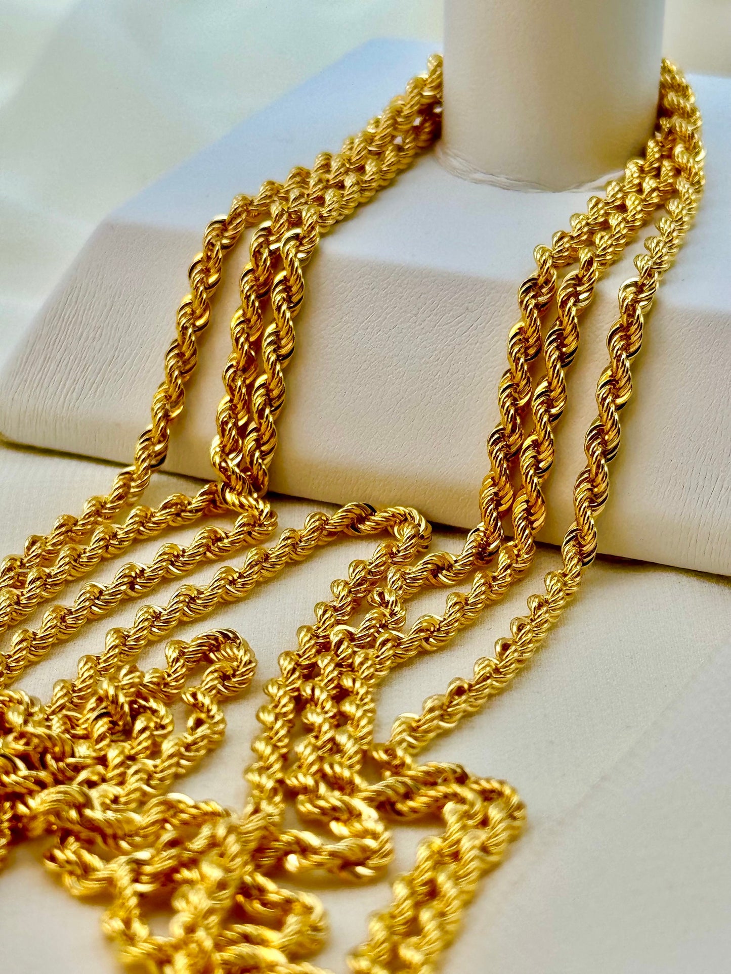 18k Real Gold Rope Necklace 3mm,18k solid gold rope chain , Gold rope,18k rope chain,18k rope chain necklace, 18k rope, best friend gift.