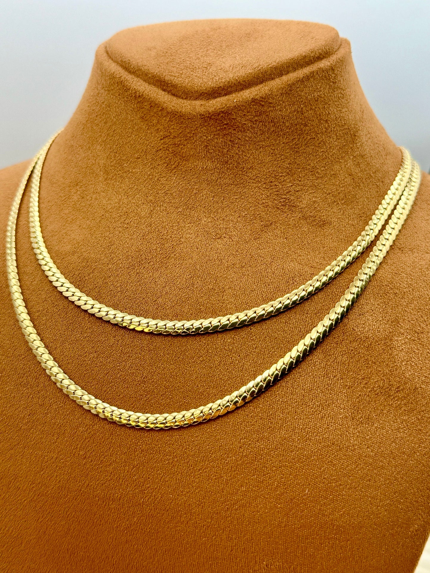 18k GOLD Curb Link Chain Necklace,18",4MM,Real Gold, Men Gold Chain ,Ladies Gold Chain, 18k Gold curb, For her ,For Him, Birthday Gift.