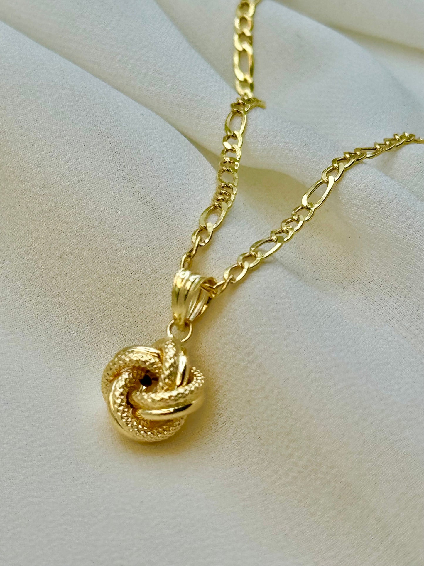 18k Gold Love Knot Necklace, 19.5",2.5mm, Handmade Jewelry Gift, love knot ,Real 18k gold ,For Her, Birthday Gift, anniversary Gift .