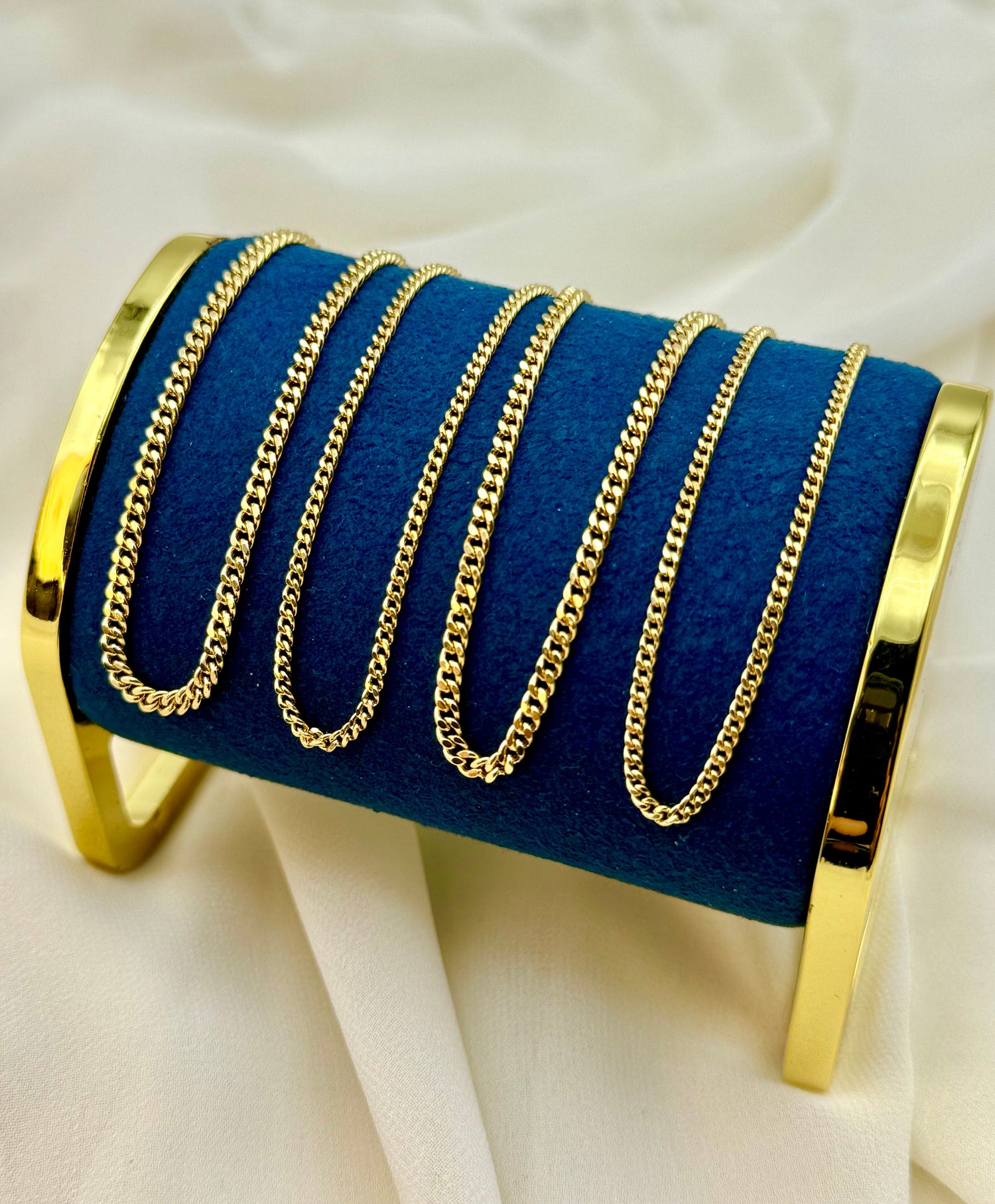 18K Real Gold Curb Link Bracelet – 2.8mm & 2mm Cuban Chain Design, Unisex, 7.5" Length, Ideal Birthday Gift - Finegold750