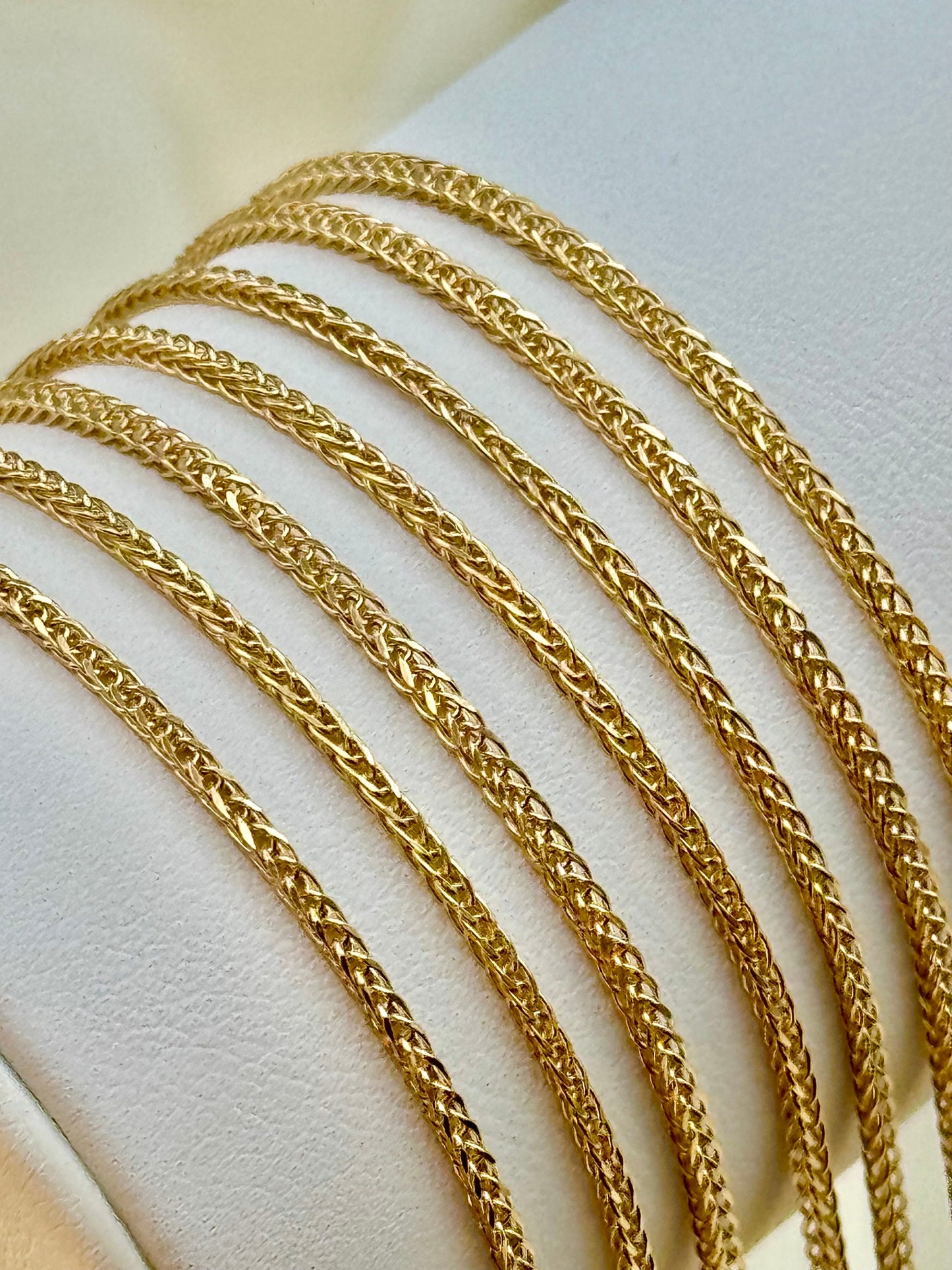 14k Real Gold Franco Necklace,1.5 mm , Franco chain, 14k gold chain, best friend gift, Foxtail chain, For Her ,For Him , Birthday gift