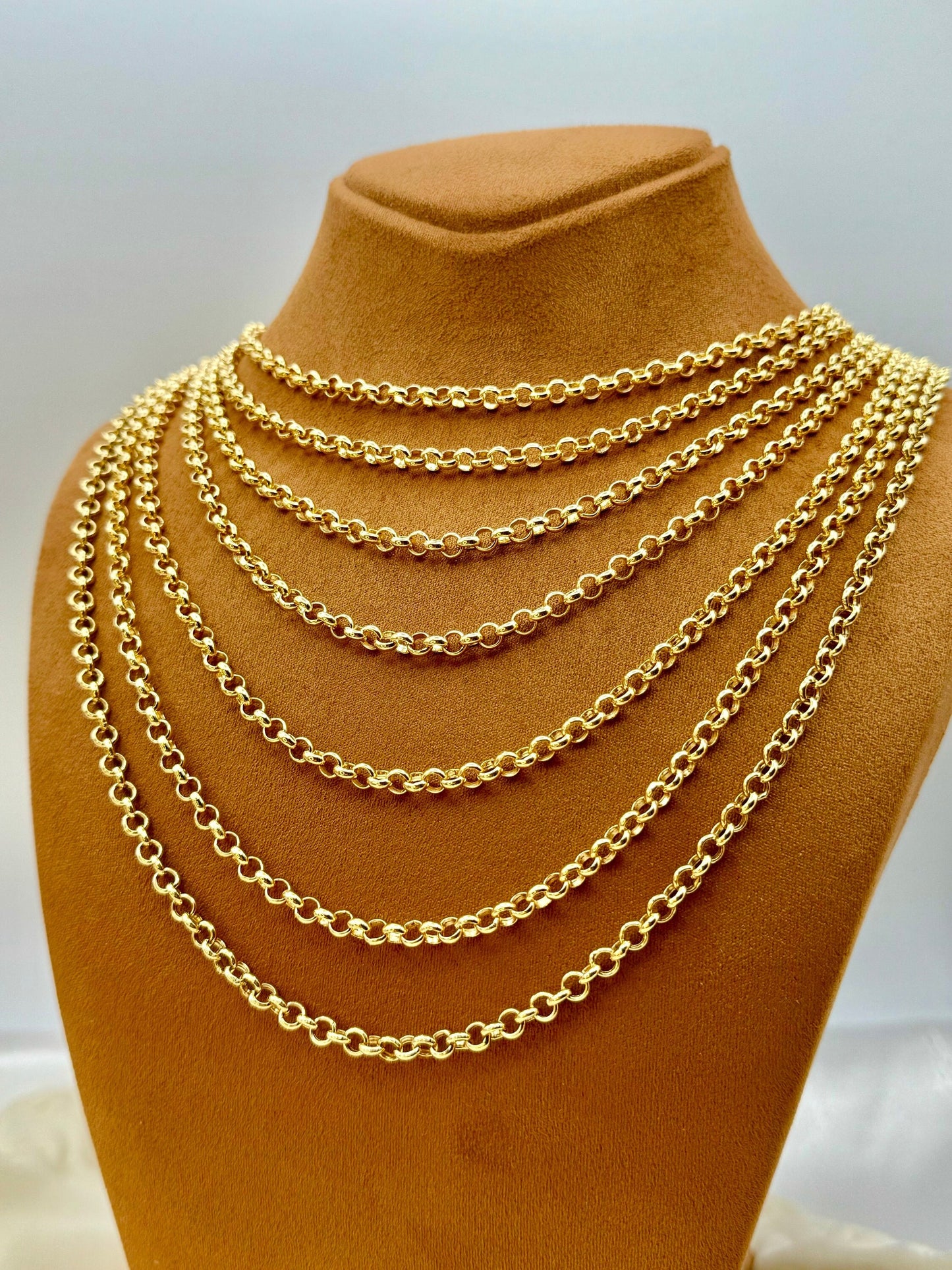 18k Solid Gold Rolo Chain,5mm Thickness, 36",34",32",28",24",22" ,18k Gold Rolo Chain, Gold Rolo chain, rolo chain necklace, Birthday Gift .