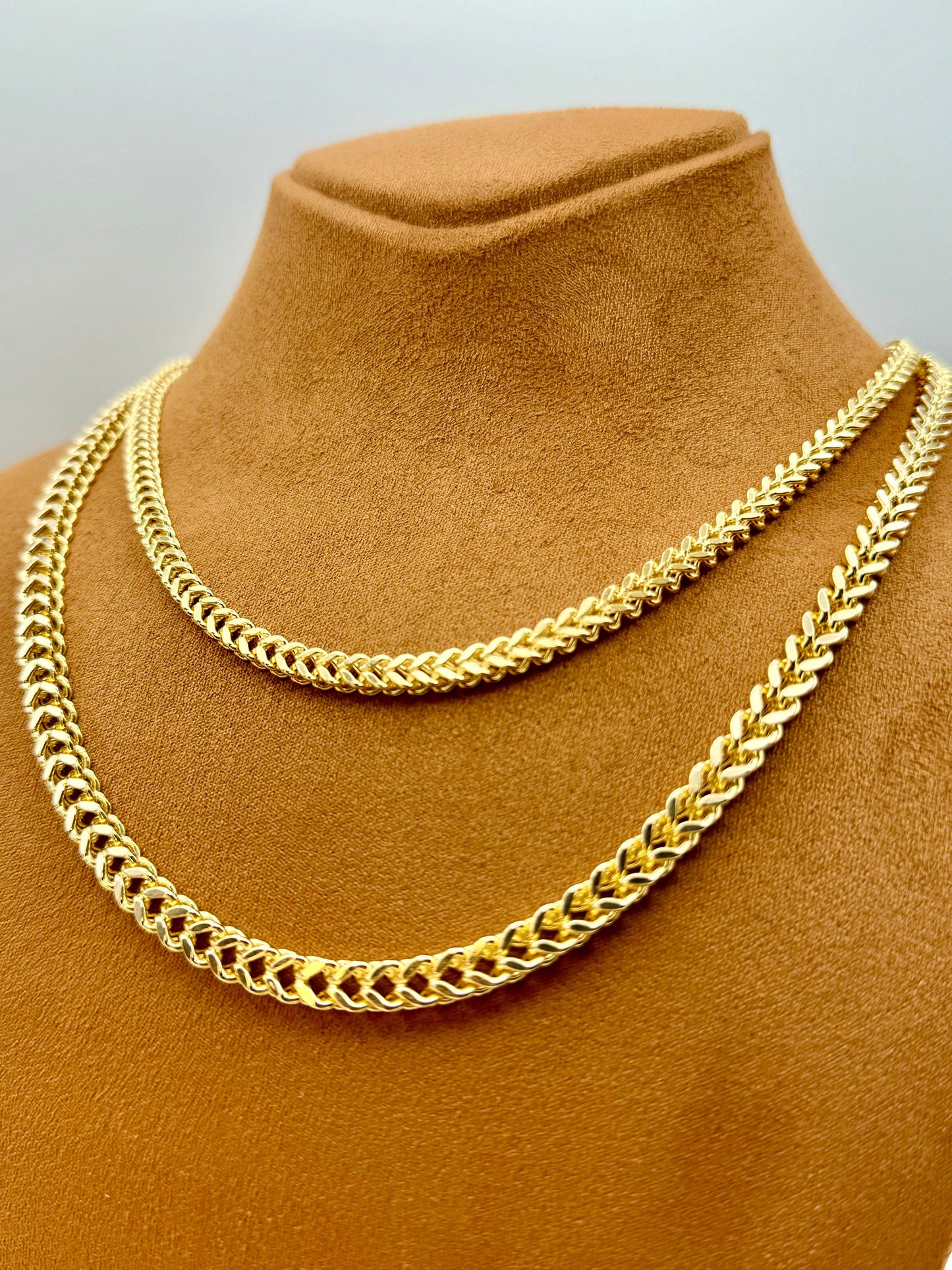 14k Gold Franco Diamon cut chain, Gold Franco chain, 14k trending Gold chain, 14k real Gold, for Him, for her ,Birthday gift, Unique chain.