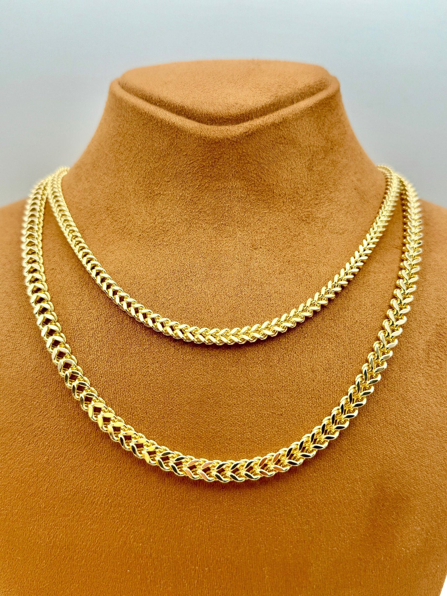 14k Gold Franco Diamon cut chain, Gold Franco chain, 14k trending Gold chain, 14k real Gold, for Him, for her ,Birthday gift, Unique chain.