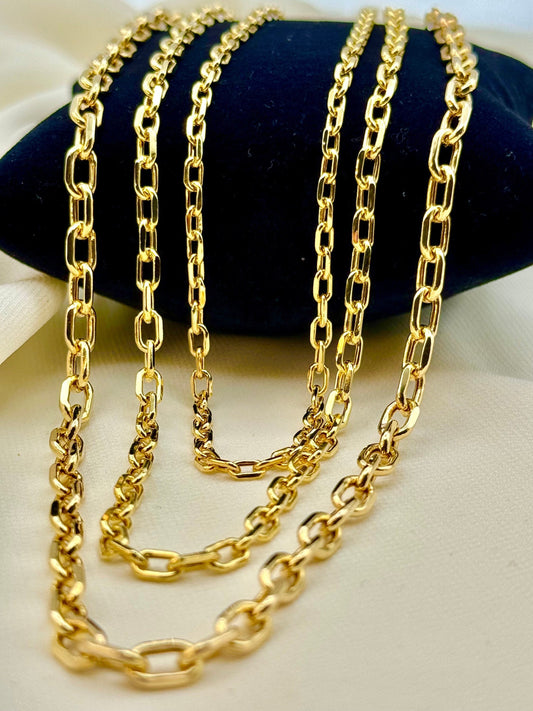 14k Real Gold Cable chain, Gold Cable chain, trending  chain,14k real Gold, for Him ,for her ,Birthday gift, Unique chain, Anniversary gift.