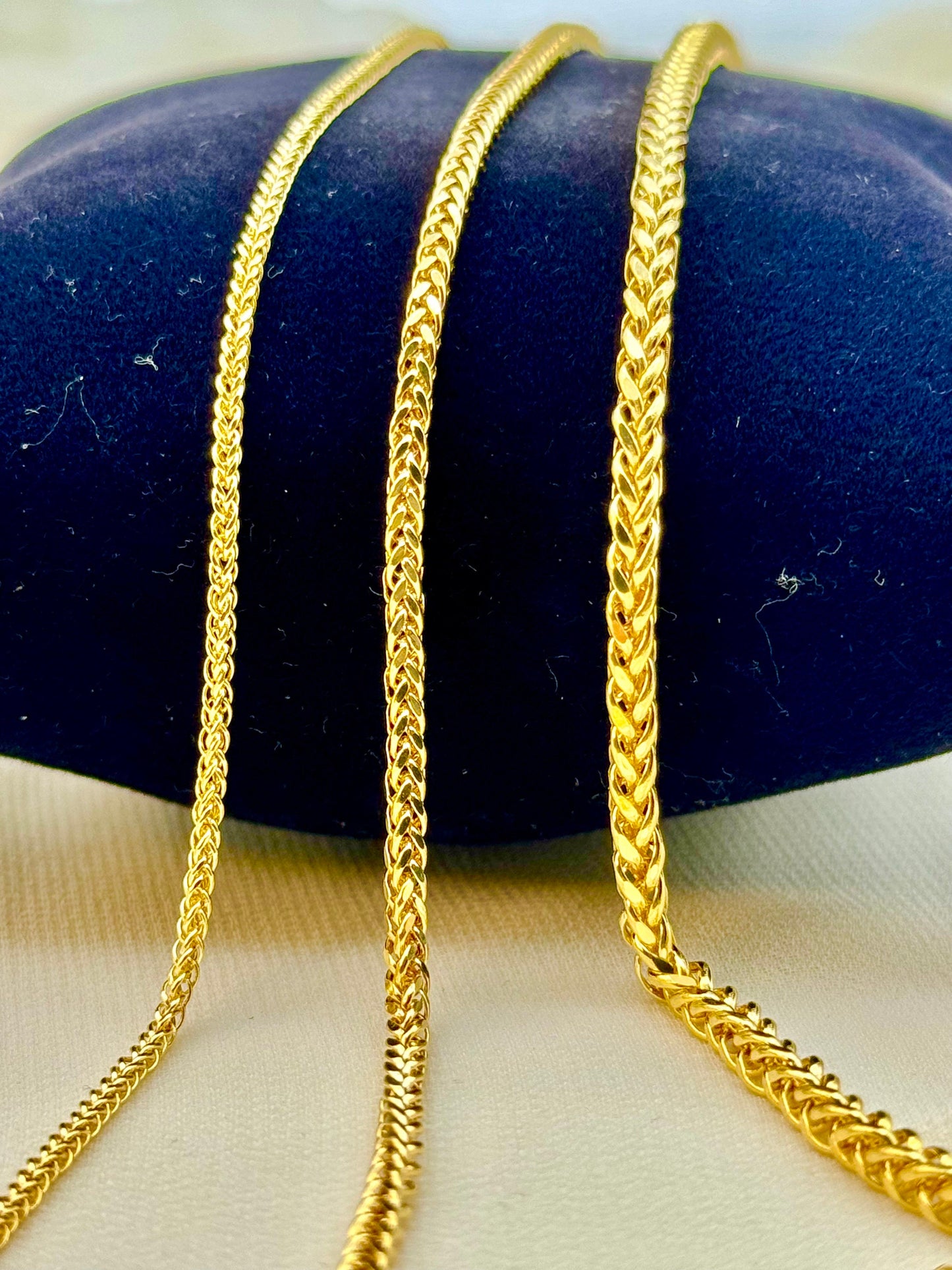 18k Gold Franco chain, Franco foxtail chain, foxtail necklace ,trending Gold chain,18k real Gold Chain, for Him, For Her, Birthday Gift.