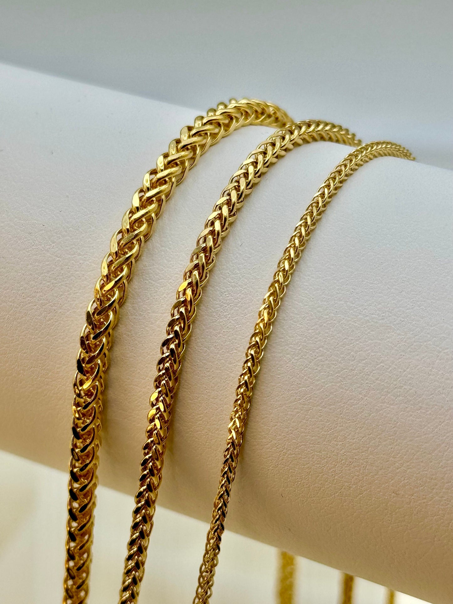 18k Gold Franco chain, Franco foxtail chain, foxtail necklace ,trending Gold chain,18k real Gold Chain, for Him, For Her, Birthday Gift.