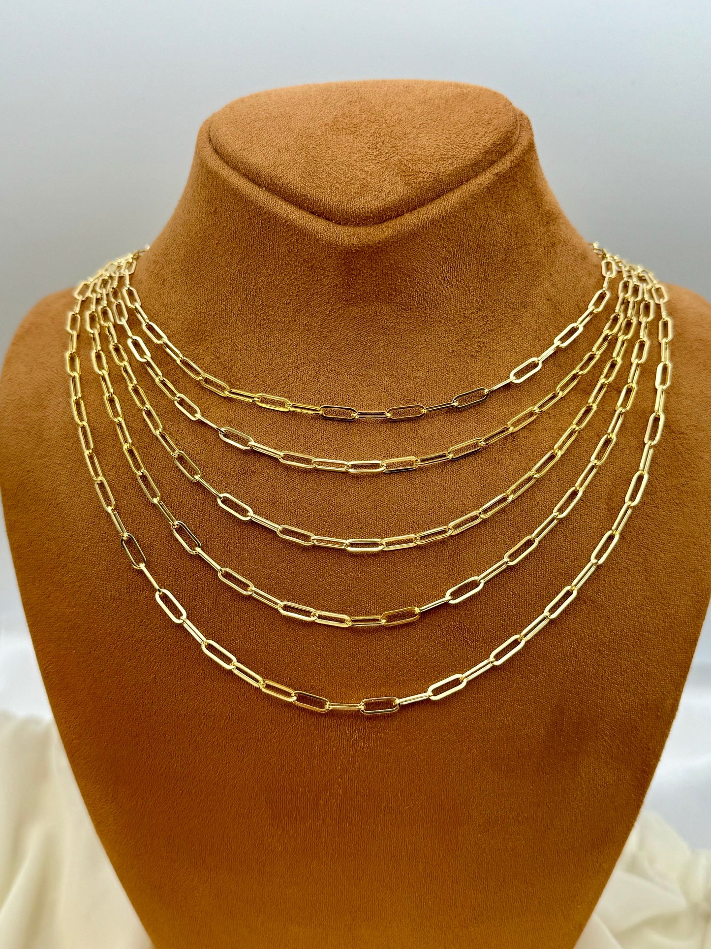 18k Gold  paperclip necklace,18k paper clip chain, 18k Real Gold paperclip chain necklace,paperclip chain,chain necklace,oval link chain