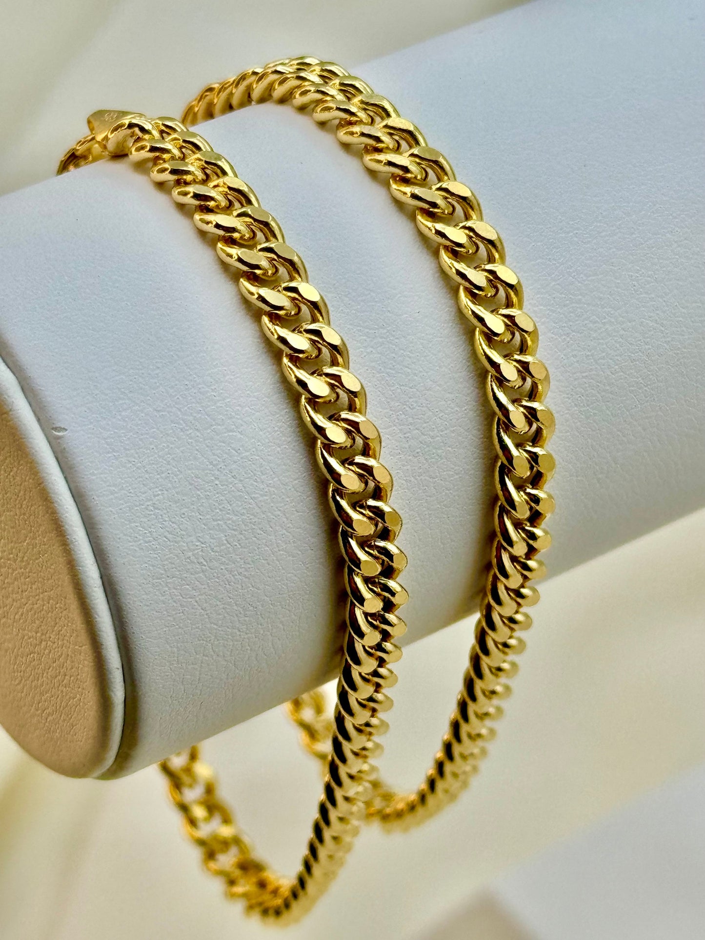 14K Solid Gold Curb Bracelet ,5MM ,Cuban Chain Bracelet-14K Link Bracelet for Men & Women- Pure Solid Gold- 7.5”, 8” Length - Birthday Gift!