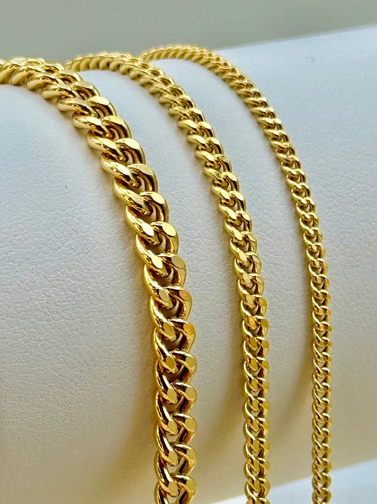 14k GOLD Curb Chain Necklace, 4MM, 3MM, 2MM, 14k Real Gold curb, Men and Ladies Gold Chain, 14k Gold Chain, Birthday Gift, For Her, For Him.