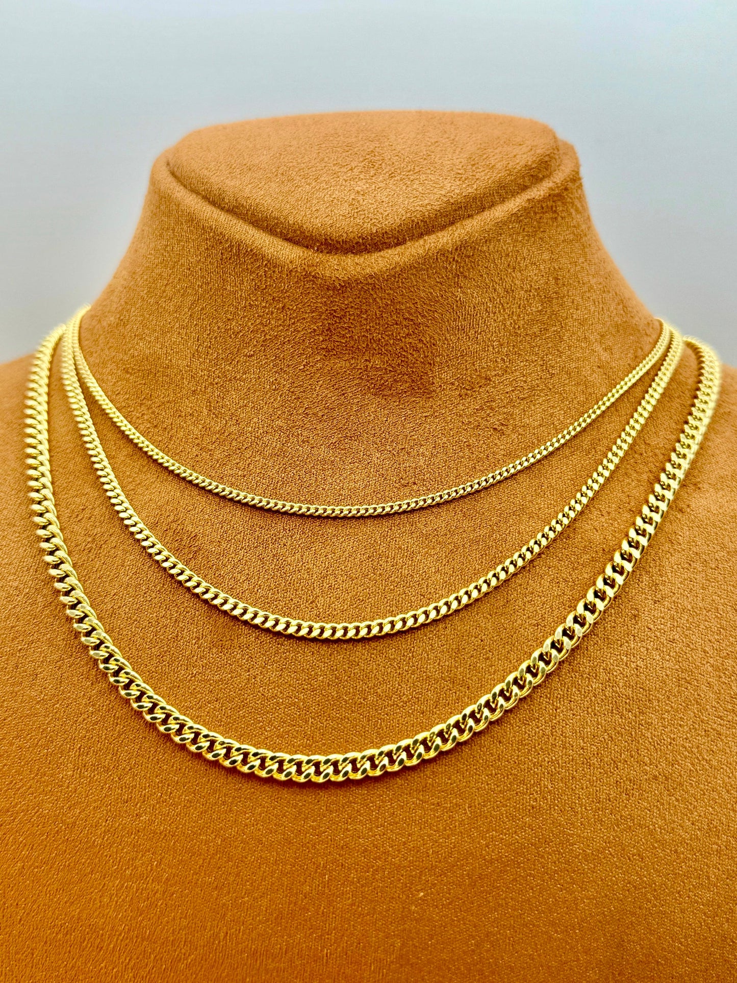 14k GOLD Curb Chain Necklace, 4MM, 3MM, 2MM, 14k Real Gold curb, Men and Ladies Gold Chain, 14k Gold Chain, Birthday Gift, For Her, For Him.