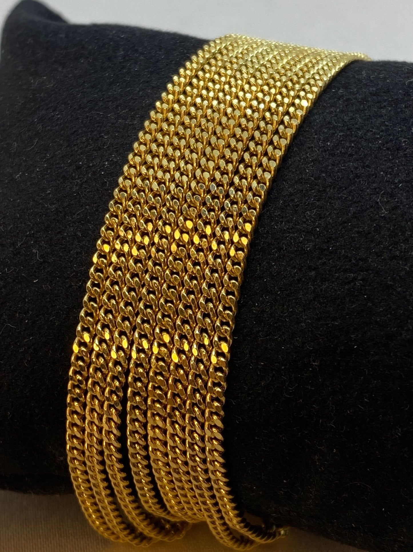 18k Solid GOLD Curb Link Chain Necklace and Bracelet, 2MM ,Real Gold Curb Chain, Ladies Gold Chain, 18k Gold Chain, For Him ,For Her.