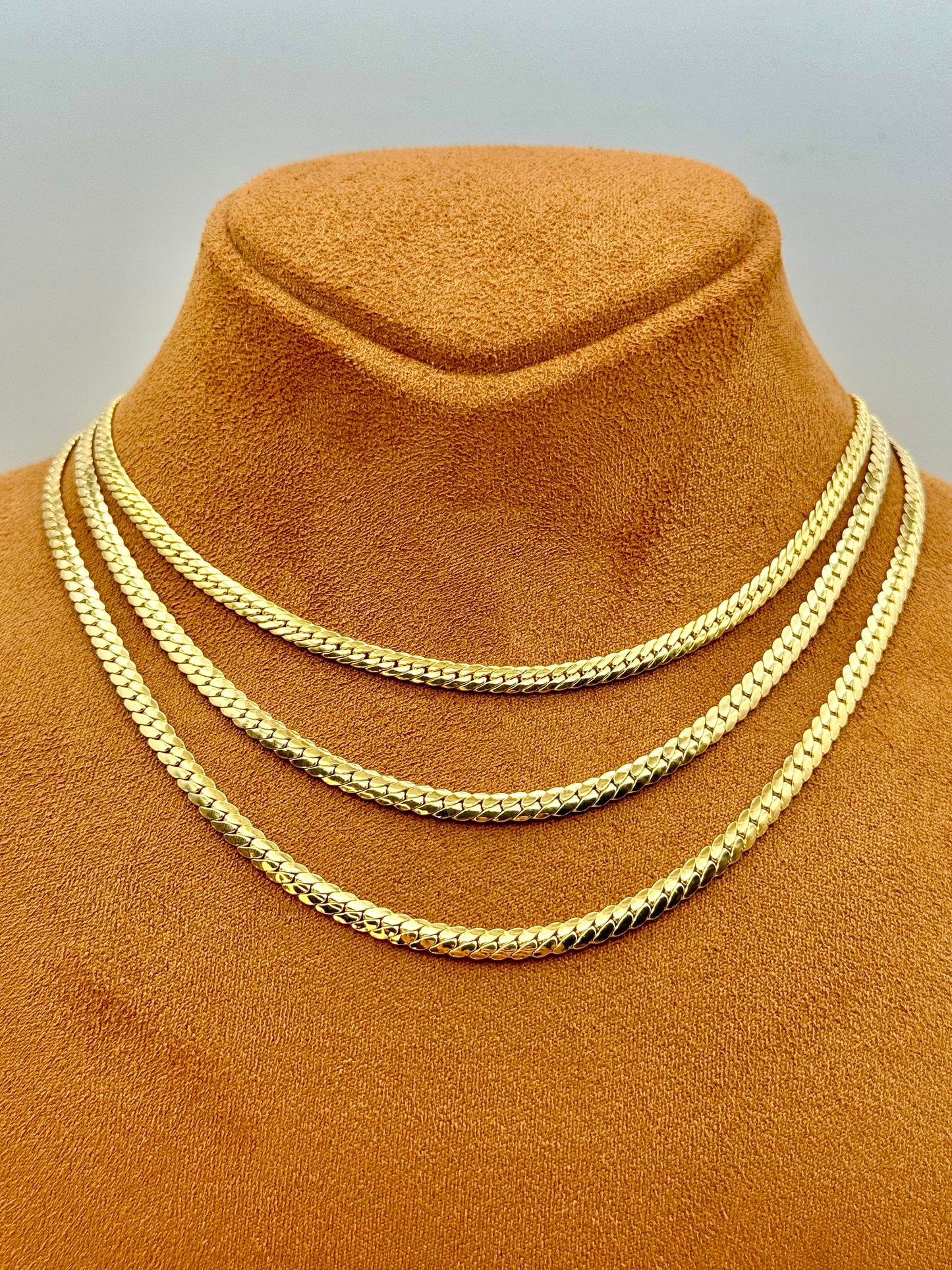 18k GOLD Curb Chain Necklace, 18",16", 4MM ,18k Real Gold, Men Gold Chain, 18k Gold Chain, 18k Gold Chain, For her, For Him, Birthday gift.