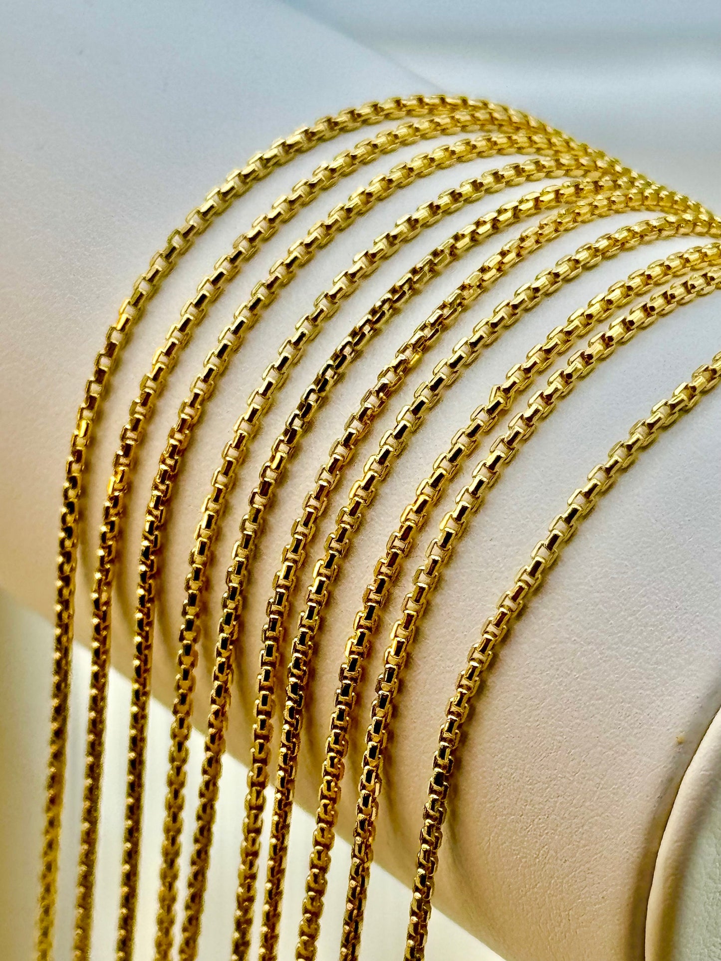 18K Real Gold Box Chain Necklace, 20,22,24 inches , 18k Real Gold box Chain, Box Chain Necklace ,For Her ,For Him , Birthday Gift .