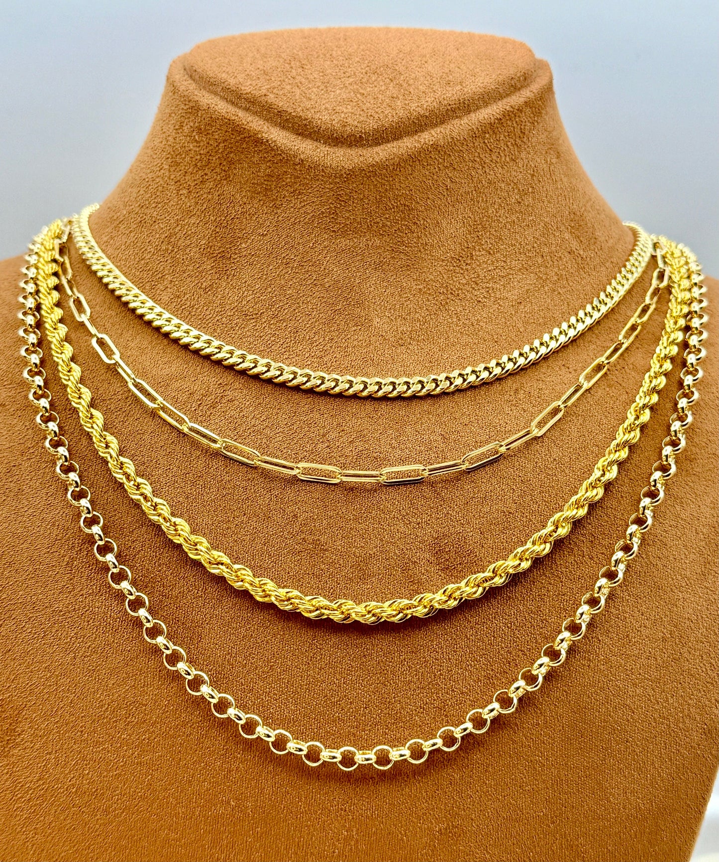 18k Gold Rolo chain, 14k Rope Chain, 18k Paperclip chain, 14k curb chain, 14k Figaro Chain, For Her, For Him, Gift Chain, Birthday Gift .