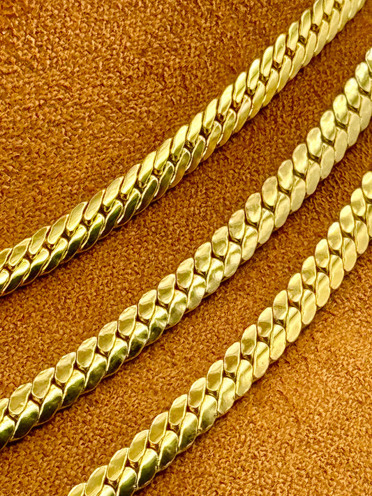 18k GOLD Curb Chain Necklace, 18",16", 4MM ,18k Real Gold, Men Gold Chain, 18k Gold Chain, 18k Gold Chain, For her, For Him, Birthday gift.