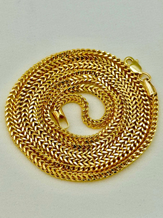 14k Solid Gold Franco chain, Gold Franco chain, 14k trending Gold chain,14k real Gold, for Him ,for her ,Birthday gift , Unique chain