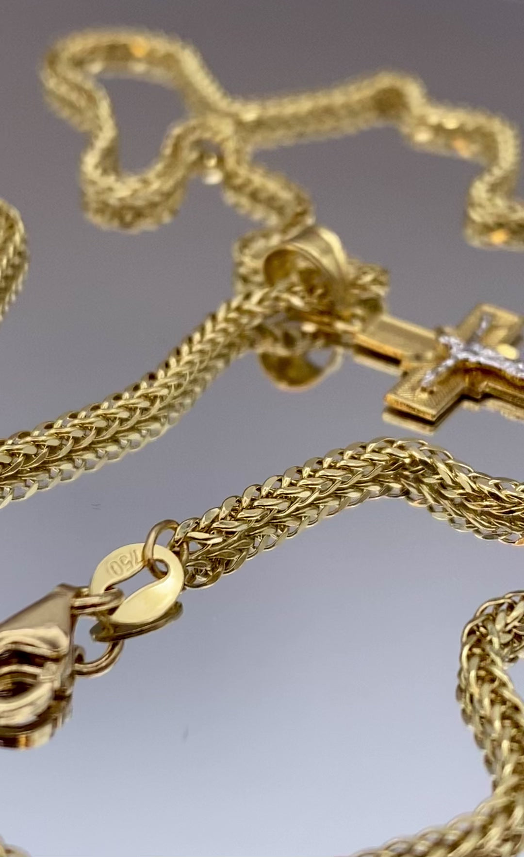 18k solid Gold Cross Necklace