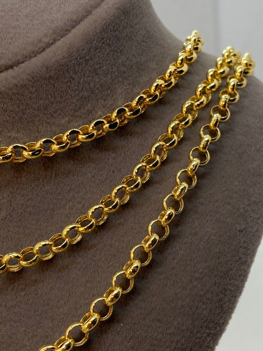 14K Gold Rolo Chain Necklace (4mm)