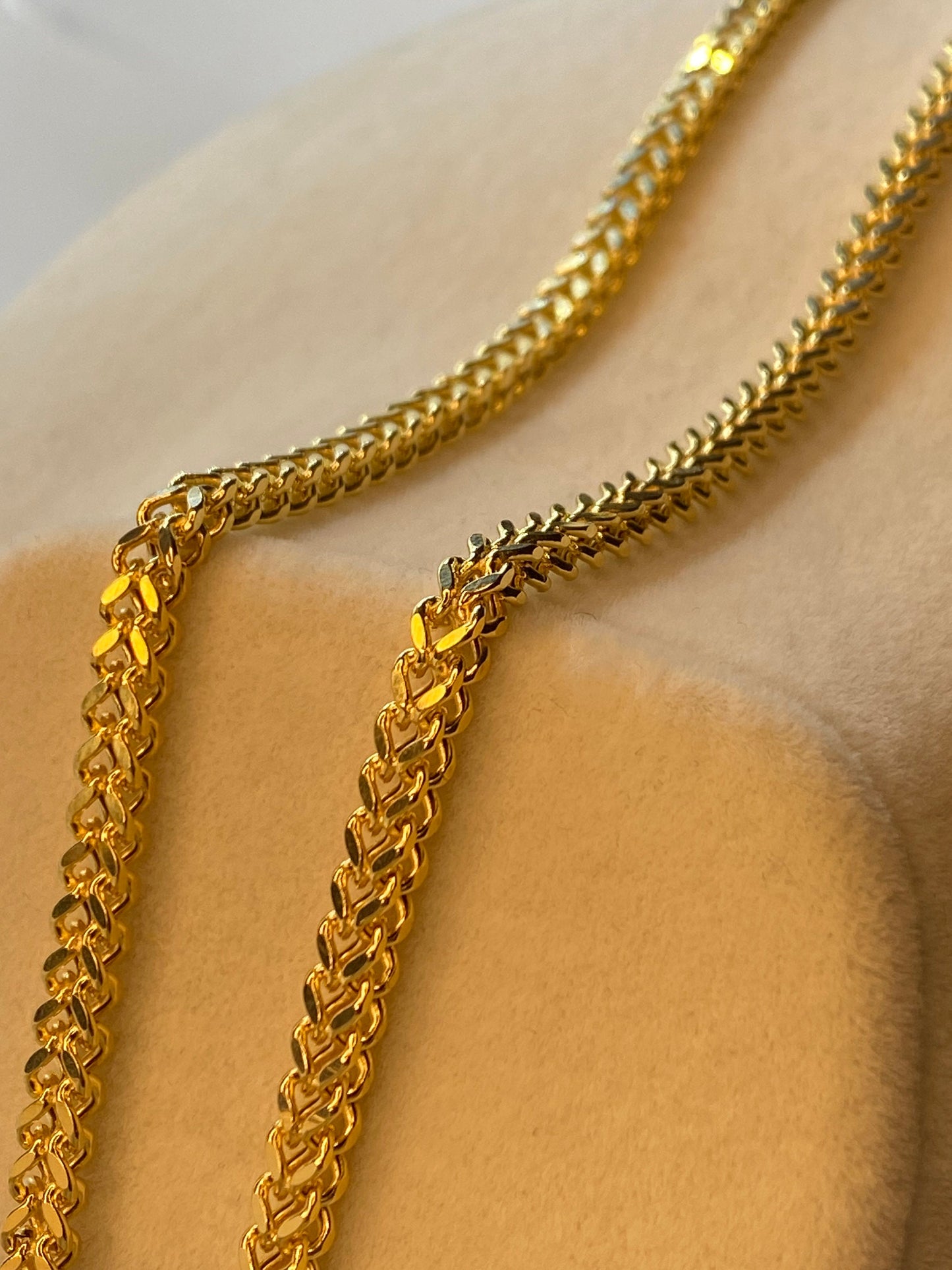 14K Gold Franco Chain Diamond Cut Necklace (4.4mm).